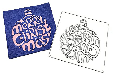 GIVBRO Weihnachtskugel-Stanzformen, quadratisch, Metall, Stanzschablone, Schablone für Papier, Kunst, Scrapbooking, Fotoalbum, Dekoration