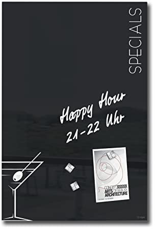 SIGEL GL296 Premium Glas-Magnettafel 60x40 cm, Design Cocktail hochglänzend, TÜV geprüft, einfache Montage, Artverum