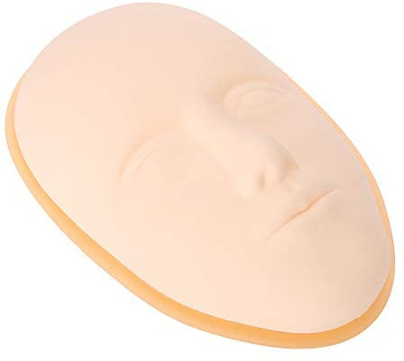 Silikon Gesicht Praxis Haut, Silikon übungshaut Practice Fake Skin Tattoo Mannequin Training übungskopf Permanent Makeup Microblading Augenbrauen Lippen übung Wimpernverlängerung(Tattoo Accessory Set)