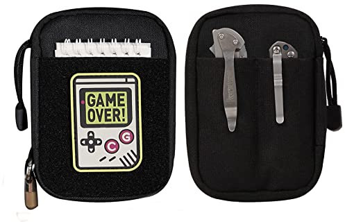 TIKIDESIGN EDC Pouch mit Patch-Bereich,Kleine EDC Tasche mit Klettfläche für DIY,Kleine EDC Pocket Organizer Tool Tasche,Nylon Multitool EDC Rucksack-Zusatztasche für kleine Werkzeuge(TK02)