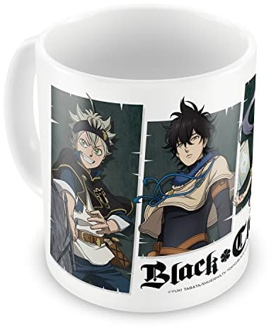 Grupo Erik Teetasse - Anime Kaffeetasse - Black Clover Asta, Yuno, Noelle & Yami Tasse - Keramik Tasse - 350 ml - Offizielle Lizenz