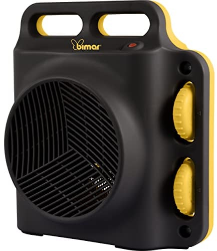 Bimar HF208 Stufa Elettrica Termoventilatore Elettrico da 2000W con Termostato Regolabile, Funzione Ventilazione e 2 Potenze di Riscaldamento. Corpo in Plastica con Maniglia Integrata