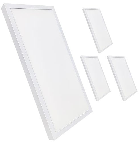 LED ATOMANT Packung mit 4 Set Aufbaurahmen + LED Einbaustrahler Panel 60x30cm 36W, CCT (Farbwahlschalter Warmweiß, Neutralweiß oder Kaltweiß), 4000 Lumen, Inklusive Treiber