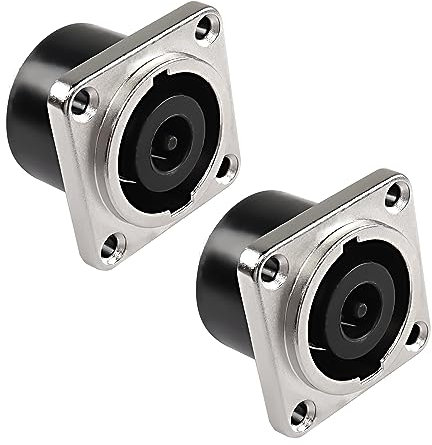 MEIRIYFA NL8MPR Speakon Panel Mount Socket Connector 8 Pole Female Audio Speakon Square Jack D-Type Silver-plated Twist Lock Adapter for NL8FC, NL8FX, NLT8X, NL8FC, NL8FX (2PCS)
