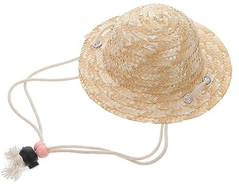 COHEALI Chapeau De Paille Chapeau Tissé pour Chiot Chien Chapeau De Fête Mexicain Chapeau De Paille Rond Chapeau De Plage Rond Chapeau De Paille Circulaire Accessoires Homme