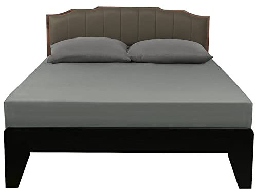 Lirex Spannbettlaken, 90 x 200 cm,100% Baumwolle 300 Fadenzahl Weiches Atmungsaktives Spannbettlaken, Dunkelgrau