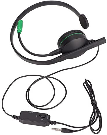 Wired Single Ear Gaming Headset, Adjustable One Ear Headset with Mic and in Line Control 3.5mm Stereo One Ear Headphone for PlayStation for Xbox One for Computer Laptop