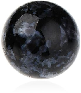 NKlaus Kugel Gabbro Mystic Merlinite, 30mm, Meditation und Massage, 1 Stück | Natürlicher Edelstein mit dunkler, markanter Musterung; auch zur Dekoration