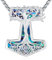Eusense Wikingerschmuck Thors Hammer Halskette 925 Silber Lebensbaum Thors Hammer Nordische Mythologie Mjolnir Anhänger Kette Amulett Schutzschmuck für Männer Frauen