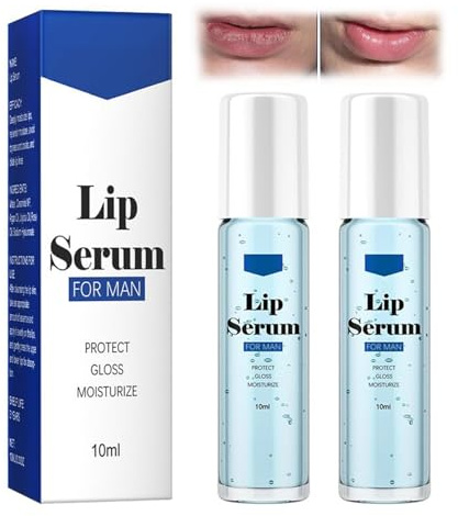 Lippenbefeuchtungsessenz für Männer, Glitzer-Lipgloss Aufrollen, Moisturizing Lippenöl, Farblos Roll on Lip Glow Oil, Lip Oil Lipgloss Durchsichtig, Lipgloss für Herren (2PCS)