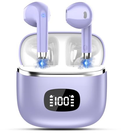Wireless Earbuds - Bluetooth 5.3 Headphones with 4 ENC Noise Cancelling Mics - HiFi Stereo Deep Bass - 40 Hour Playtime In Ear Earphones - USB C Charging - Perfect for Sports, Work, and Leisure
