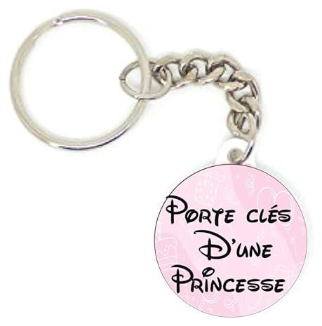 Porte clé badge porte clés d'une princesse cadeau original fait main rose