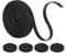 4 Stück Klettband Beidseitig, Wiederverwendbare Kabelbinder Klett, 15m × 10mm Klett Kabelbinder, Kabel Klettband für Kabelmanagement, Klettkabelbinder Klettverschluss Band für Zuhause Büro (Schwarz)