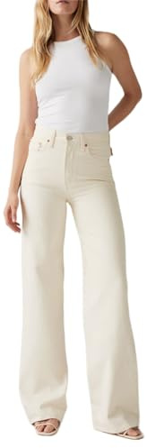 Levi's Women's Ribcage Wide Leg Jeans, Barely Freezing, 27W x 32L