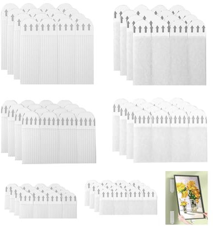 72 tiras adhesivas para colgar cuadros, sin clavos, almohadillas adhesivas para colgar en la pared, sin daños, resistentes al agua, adhesivos de pared extraíbles