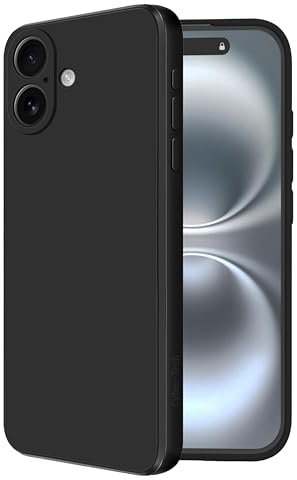 Compatible with iPhone 16 Case, Premium Liquid Silicone Case, Protective Cover, Shockproof, Slim Phone Case, Anti-Scratch Soft Microfiber Lining, 6.1 inch (Black)