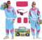 HaoVrisn Faschingskostüme Damen Karneval Kostüm Herren 80er Jahre Outfit Damen 80er Jahre Outfit Herren Faschingskostüme Männer Karneval Kostüm Damen Kostüm Damen Fasching 80er Jahre Kostüm(XL)