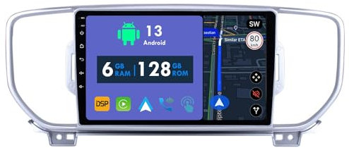 RoverOne Radio de coche GPS para Kia Sportage KX5 2016 2017 2018 Carplay Android Auto Stereo Unidad principal Bluetooth Sat Navigation