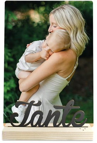 Tante Geschenk - Schriftzug mit Fotografie Holzbild - Tante Geschenke, Tante Geburtstagsgeschenk, Beste Tante der Welt, Geburtstagsgeschenk für Tante, Geschenk Tante, Geschenke Tante personalisiert