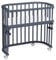 babybay Original Beistellbett aus massivem Buchenholz/kompakt & verwandelbar/Kinderbett Höhe stufenlos verstellbar/mitwachsendes Babybett (schiefergrau lackiert) / inkl. Matratze, Gitter, Rollen