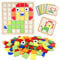 Absyrony 120pcs Kinder Puzzle mit Holz klötzen, Montessori Spielzeug ab 3 4 5 6 Jahre, Kreative Mosaik Holzpuzzle, Tangram Hölzerne Muster Blöcke, Geometrische Formen Holzpuzzles mit 20 Designkarten