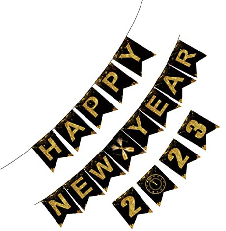 HAWILLOSCH Hängebanner Für Neujahr Neujahrsfahne Aus Banner Für Partys Dekoration Für Neue Jahr Neujahrsdeko Mit Traditionellem Stil