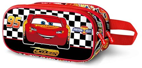Disney Cars 3 Racer-Estuche Portatodo 3D Doble, Rojo, 22 x 10 cm