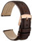 WOCCI 20mm Uhrenarmband für Herren und Damen, Echtes Leder - Top Genarbtes Leder, Schnellverschluss, Rosegoldene Schnalle (Dunkelbraun)