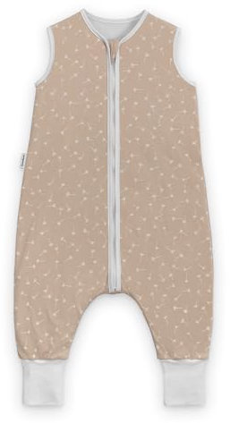 Ehrenkind® Baby Sommerschlafsack mit Füßen 1.0 TOG aus weicher OEKO-TEX zertifizierter Bio-Baumwolle | Sommer Schlafsack | Baby Schlafsack Gr. 80 Beige Pusteblume | 1 Tog