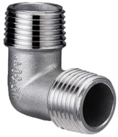 90-Grad-Rohrbogen – 304 Edelstahl BSP Außengewinde 90°-Bogen, abgewinkelter Anschluss for Sanitärsysteme(3/4)