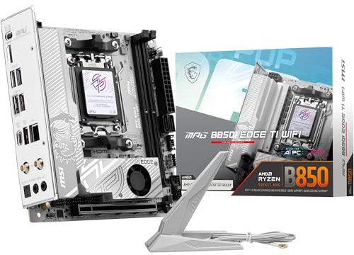 MSI MPG B850I Edge TI WiFi Motherboard, ATX - Supports AMD Ryzen 9000/8000 / 7000 Processors, AM5-90A SPS VRM, DDR5 Memory Boost (8200+MT/s OC), PCIe 5.0 x16, M.2 Gen5, Wi-Fi 7, 5G LAN