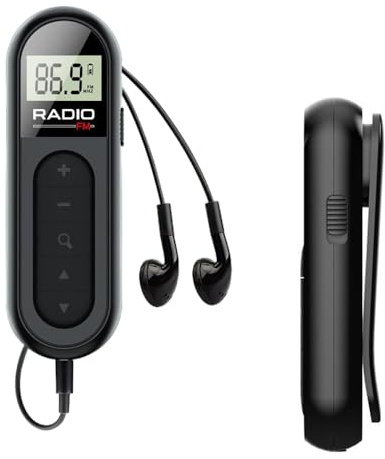 Tragbares FM Radio mit LCD-Display, Mini Radio mit Hervorragender Empfangsqualität Klein UKW/FM Transistorradio Taschen Digitalradio Aufladbares Transistorradio für Joggen und Spazierengehen