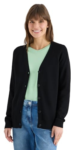 Cecil Basic Cardigan mit V-Neck und Knöpfen Black XS