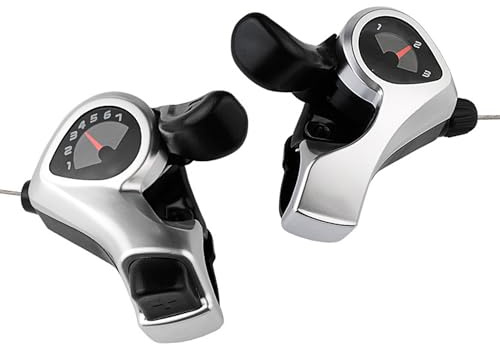 Fredertent Bicycle Shifter 21 Speed Bicycle Thumb Gear Shift Lever 3 x 7 Speed with Gear Indicator– TX50-3x7 Bicycle Shifter for Mountain City Road Hybrid Electric Cruiser and Kids Bikes (TX50-3x7)