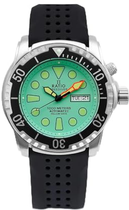 Ratio FreeDiver Heliumsichere Taucheruhr Saphirglas Automatische Taucheruhr 1000M Wasserdicht Taucheruhr für Herren
