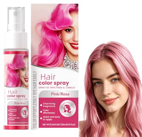 Crazy Pink Hair Color, laque temporaire pour cheveux, lavable, non nocif, couleur instantanée, pour festival, fête, Halloween, végétalien non testé sur les animaux