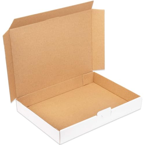 100 Maxibriefkartons 350x250x50 mm weiß DIN A4 B4 bis 2 kg MB-5 (100 Stück) | Warensendung Büchersendung Maxibrief Versandkarton Deutsche Post DHL