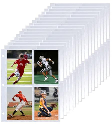 50PCS Sammelkarten Hüllen 400 Pockets A5 Klarsichthüllen, Fußball Sammelalbum Karten Ordner Hüllen, Doppelseitiges Sammelalbum Transparent Karten Folien Trading Einzeln zum Sammeln und Tauschen