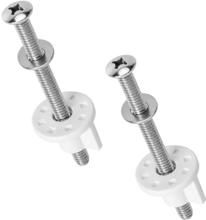 Fijación Tapa WC Pack de 4, Tornillos 80 mm para Asiento Estable Firme | Kit Fijación Tapa WC con 4 Tornillos, Tuercas y Arandelas para Reparación de Asiento de Inodoro, Montaje Fácil