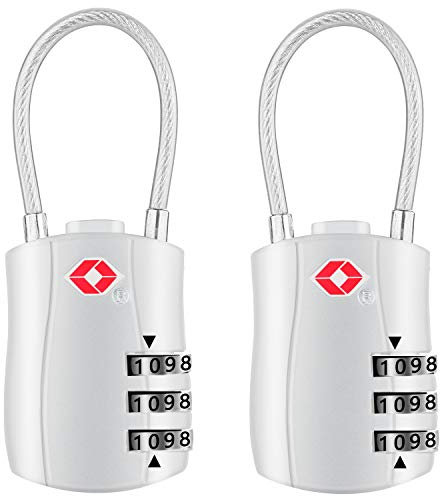 Diyife TSA Luggage Locks, [Newest Version][2 Packs] 3-Digit Security Padlock, Combination Padlocks, Code Lock for Travel Suitcases Luggage Bag Case etc. Silver