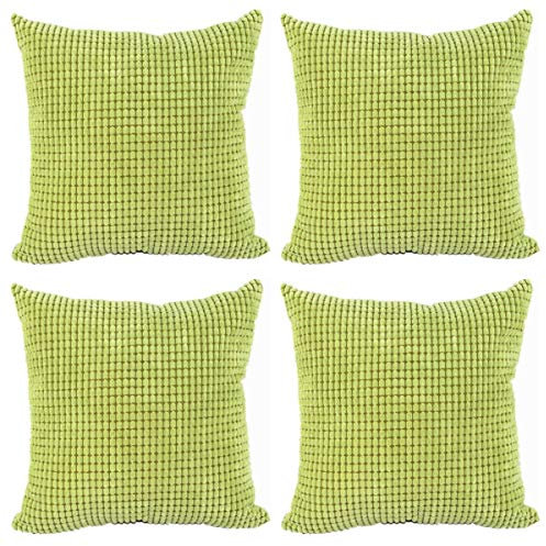 Nunbee Set de 4 Pièces Décoration De Noël Protections pour Coussins Piazza Housses et taies d'oreiller 24x24 inch / 60x60 CM Vert
