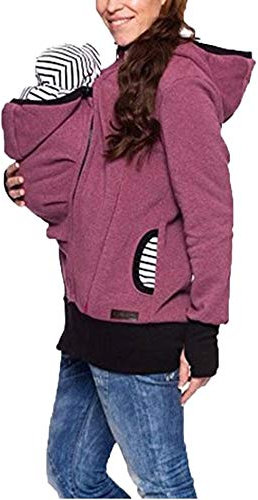 Zalock 3 en 1 Porte-bébé Maternité Veste Multifonctionnel Hiver Femme Veste Rembourrée Kangourou Bébés Porteur Pullover Sweat-Shirt pour L'automne Et l'hiver Grossesse Femme Manteau De Bébé