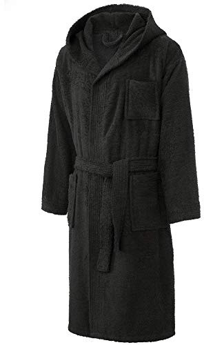 CelinaTex S-XXL Bademantel Kapuze Uni lang aufgesetzte Taschen Damen Herren Unisex warm Frottee Baumwolle Morgenmantel, Sauna, Spa, Pool, Bad, flauschig und komfortabel OEKO-TEX Arizona