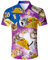 ALISISTER Camicia Hawaiiana Uomo Tropicale 3D Pizza Cat Vacanza Luau Camicie Camicetta abbottonata Aloha T-Shirt Manica Corta Summer Party Suit XXL