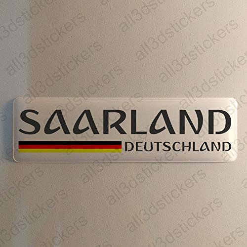 Saarland Deutschland Aufkleber Saarland 120x30mm Autoaufkleber Flagge 3D Fahne Germany