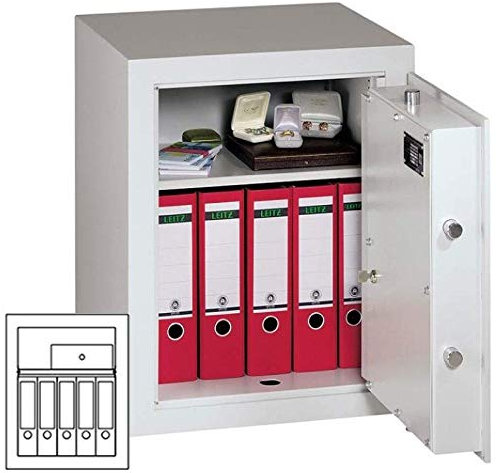 Müller Safe MVO 6 Möbeltresor, Doppelbartschloss mit 2 Schlüsseln, Grad 1 nach EN 1143-1, H63.6xB49.6xT45 cm, 118 kg