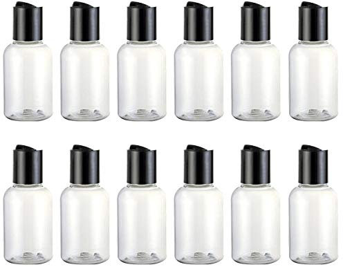 Cxssxling 12pcs 50ml Flacon Vide Voyage Bouteilles de Voyage en Plastique Transparent