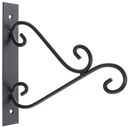 YARNOW Fer Plante Crochet Cintre Lanterne Murale Robuste Cintre Support de Suspension Décoratif pour Pot de Fleur Planteur Lanternes Carillons Éoliens Petite Taille (Noir)