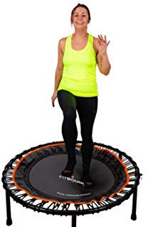 FIT BOUNCE PRO XL Bungee Rebounder ist ein klappbares geräuschloses orthopädisches Qualitäts Indoor Mini Trampolin für Erwachsene und Kinder |DVD|extrabreite Sprungfläche Zugelassen für Physiotherapie