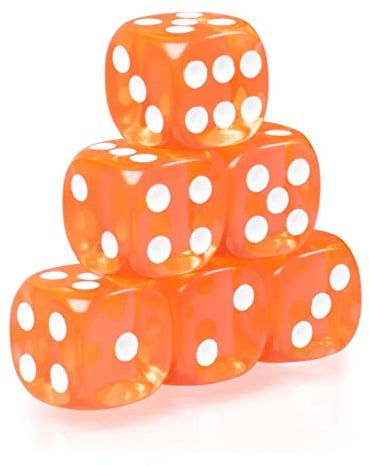 PhoneNatic - 6 Spielwürfel für Brett - Rollen und Tabletopspiele in orange